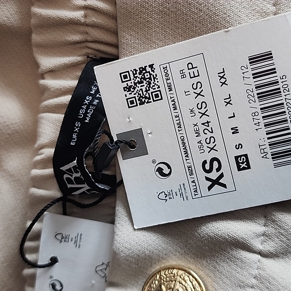 NWT Zara Straight Leg Ecru Pants, Size XS - Picture 10 of 10